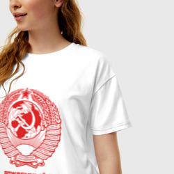 Женская футболка хлопок Oversize Рожденный в СССР Советский Союз - фото 2