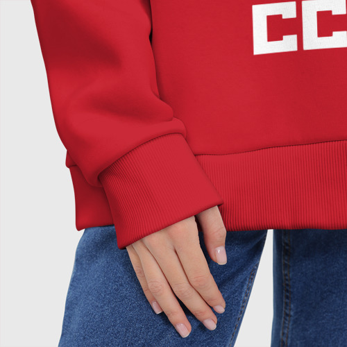 Женское худи Oversize хлопок Рожденный в СССР Союз Советских Социалистических Республик, цвет красный - фото 8