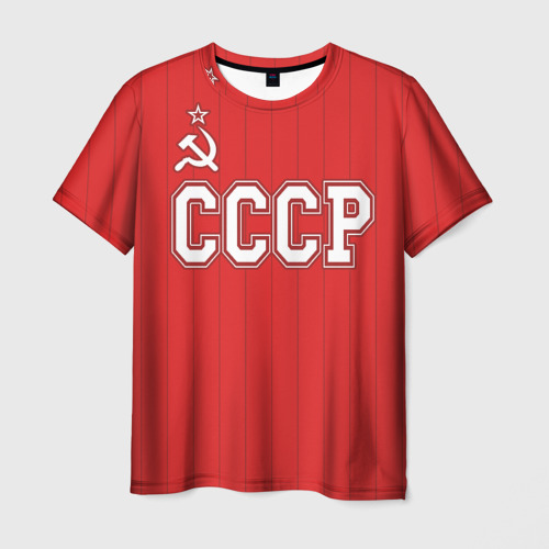 Мужская футболка с принтом Союз Советских Социалистических Республик, вид спереди №1