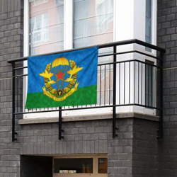 Флаг с принтом ВДВ - Золотой герб для любого человека, вид спереди №2. Цвет основы: белый