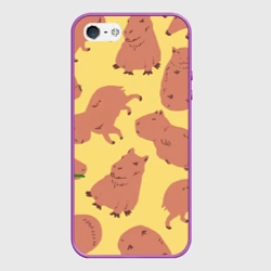 Чехол для iPhone 5/5S матовый Паттенрн из капибар