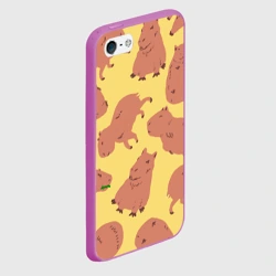 Чехол для iPhone 5/5S матовый Паттенрн из капибар - фото 2