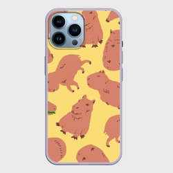 Чехол для iPhone 14 Pro Max Паттенрн из капибар