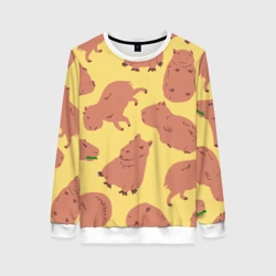 Женский свитшот 3D Паттенрн из капибар