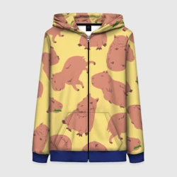 Женская толстовка 3D на молнии Паттенрн из капибар