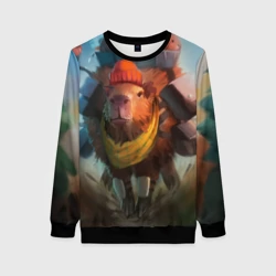 Женский свитшот 3D Капибара спешит домой