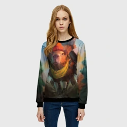 Женский свитшот 3D Капибара спешит домой - фото 2