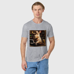Мужская футболка хлопок Крутая капибара в баре - фото 2