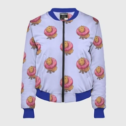 Женский бомбер 3D Капибара в пончике паттерн