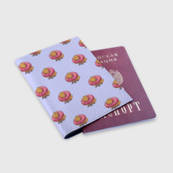 Обложка для паспорта матовая кожа Капибара в пончике паттерн - фото 2