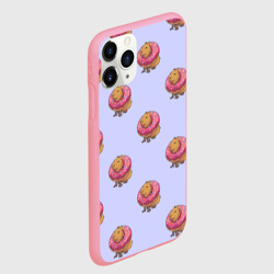 Чехол для iPhone 11 Pro Max матовый Капибара в пончике паттерн - фото 2
