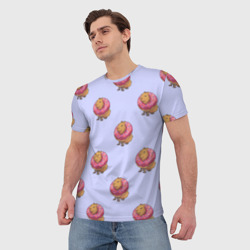 Мужская футболка 3D Капибара в пончике паттерн - фото 2