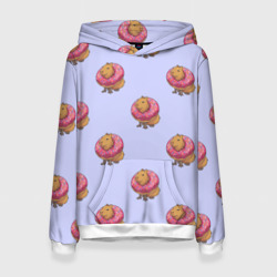 Женская толстовка 3D Капибара в пончике паттерн