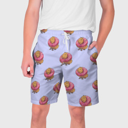 Мужские шорты 3D Капибара в пончике паттерн