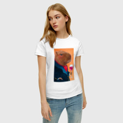 Женская футболка хлопок Элегантная капибара - фото 2