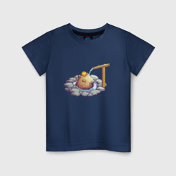 Детская футболка хлопок Капибара на горячих источниках