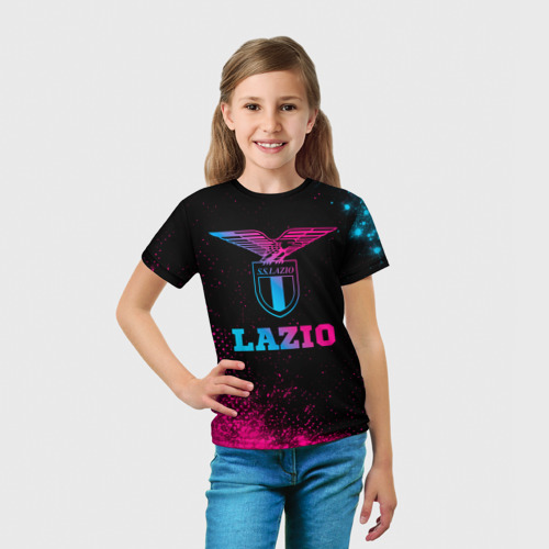 Детская футболка 3D Lazio - neon gradient, цвет 3D печать - фото 5