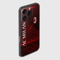 Чехол для iPhone 16 Pro силиконовый с защитой камеры Ac Milan Соты - фото 2