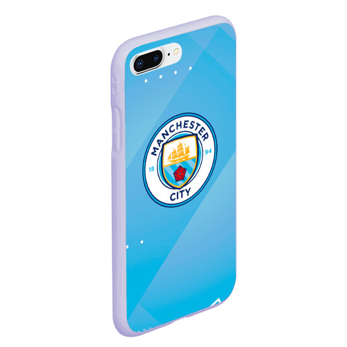 Чехол для iPhone 7Plus/8 Plus матовый Manchester city Абстракция, цвет светло-сиреневый - фото 3