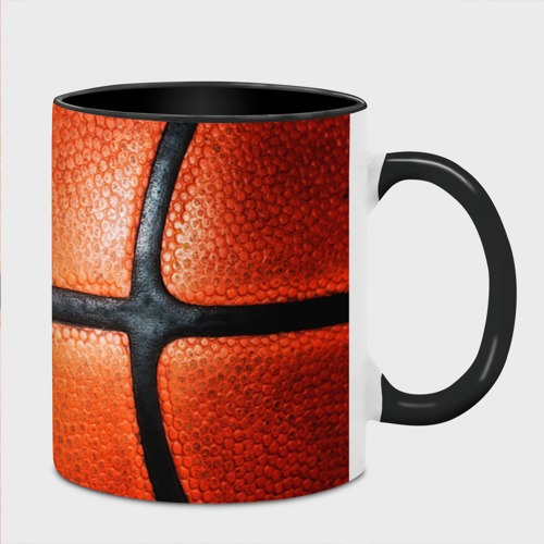 Кружка с полной запечаткой с принтом Баскетбольный мяч текстура, вид спереди #2