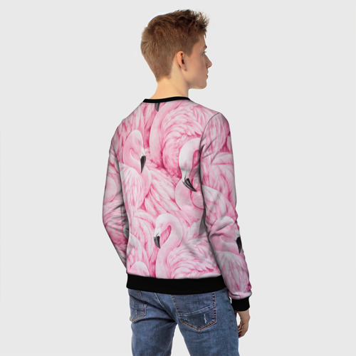 Детский свитшот 3D Pink Flamingos, цвет 3D печать - фото 4