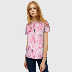 Женская футболка 3D Pink Flamingos - фото 2