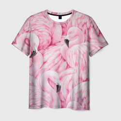 Мужская футболка 3D Pink Flamingos
