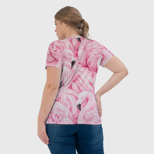 Женская футболка 3D Pink Flamingos, цвет 3D печать - фото 7