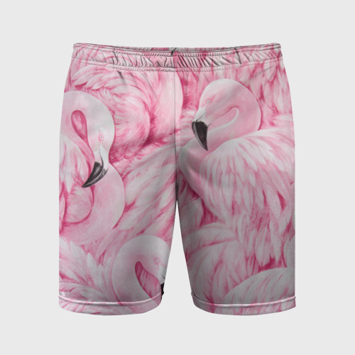 Мужские шорты спортивные Pink Flamingos, цвет 3D печать