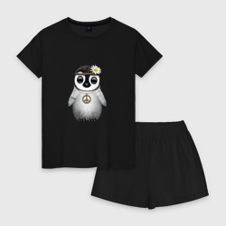 Женская пижама с шортиками хлопок Мир - Пингвин