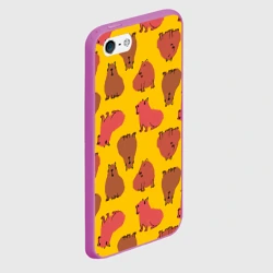 Чехол для iPhone 5/5S матовый Паттерн с капибарами - фото 2