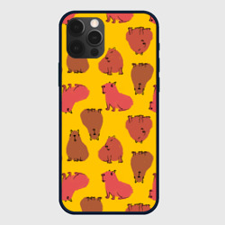 Чехол для iPhone 12 Pro Паттерн с капибарами