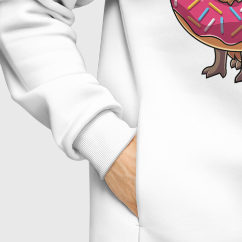 Мужское худи Oversize хлопок Капибара и пончик, цвет белый - фото 8