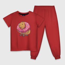 Детская пижама хлопок Капибара и пончик