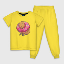 Детская пижама хлопок Капибара и пончик