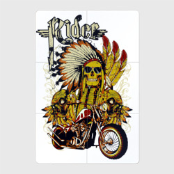Магнитный плакат 2Х3 Череп, мотоцикл и надпись Rider