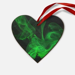 Деревянная игрушка Сердце Зелёный абстрактный дым