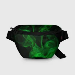 Поясная сумка 3D Зелёный абстрактный дым