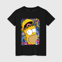 Женская футболка хлопок Мозг Гомера Симпсона - постер