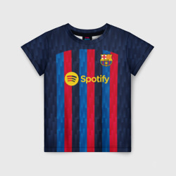 Детская футболка 3D Барселона форма 2022-2023