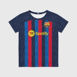 Детская футболка 3D Барселона форма 2022-2023
