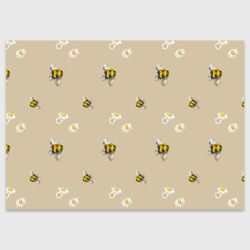 Поздравительная открытка Цветы Ромашки и Пчёлы