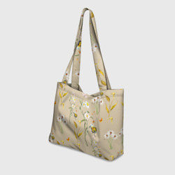 Пляжная сумка 3D Нарисованные Цветы Ромашки и Пчёлы - фото 2