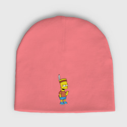 Мужская шапка демисезонная Барт Симпсон - индеец