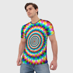 Мужская футболка 3D Радужная оптическая иллюзия - фото 2