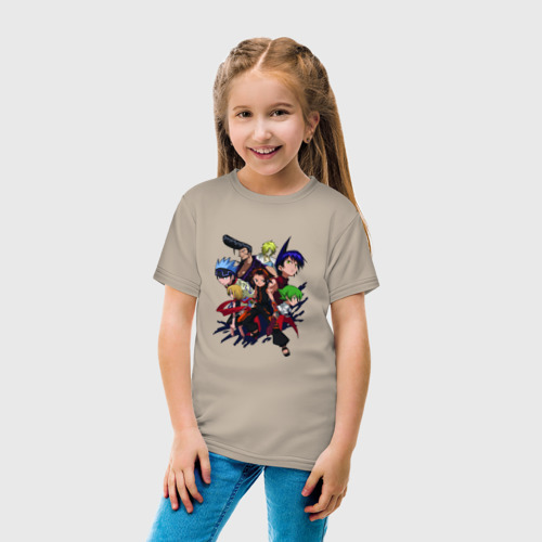 Детская футболка хлопок Шаман Кинг команда, цвет миндальный - фото 5