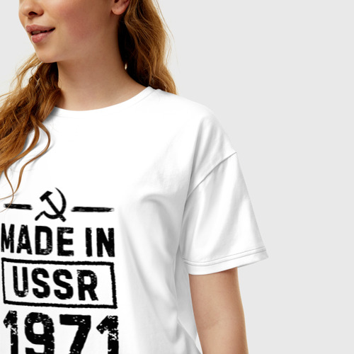 Женская футболка хлопок Oversize Made in USSR 1971 limited edition, цвет белый - фото 3