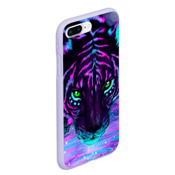 Чехол для iPhone 7Plus/8 Plus матовый Светящийся неоновый тигр - фото 2