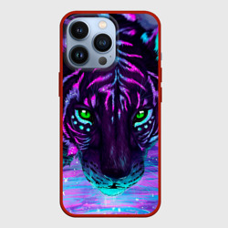 Чехол для iPhone 13 Pro Светящийся неоновый тигр