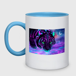 Кружка двухцветная Светящийся неоновый тигр